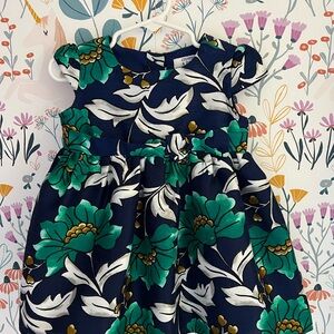 Kids Floral Dress - Green and Blue